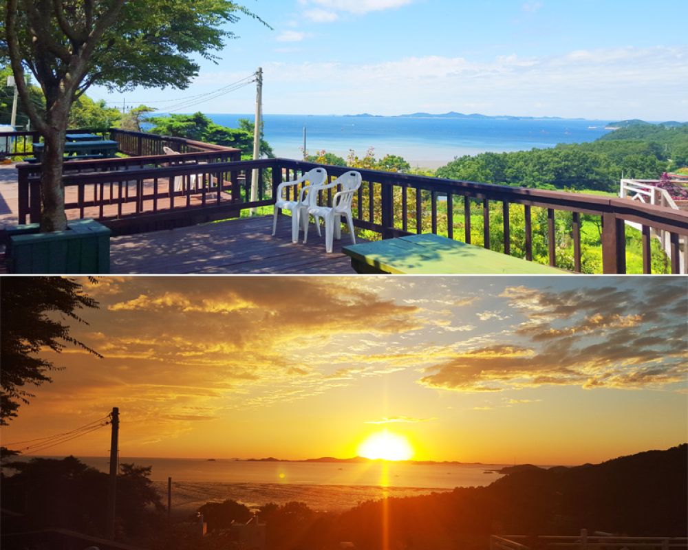 바다조망, 낙조즐기기